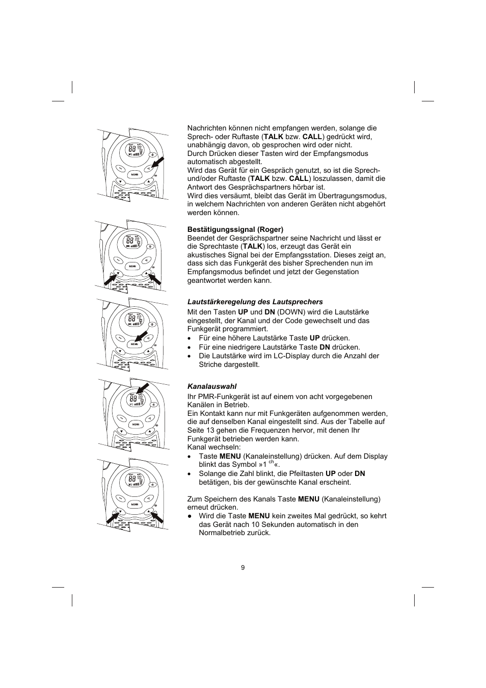 Brennenstuhl PMR Walkie Talkie TRX 3000 User Manual | Page 9 / 92 |  Original mode