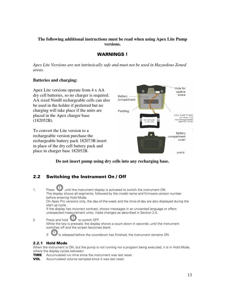 Casella CEL Apex personal sampling pumps User Manual | Page 13 / 40 |  Original mode | Also for: Software for the Apex sampling pumps
