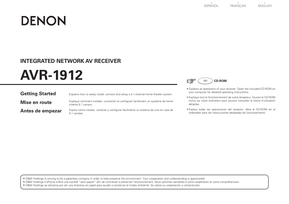 Denon AVR-1912 User Manual | 16 pages | Original mode