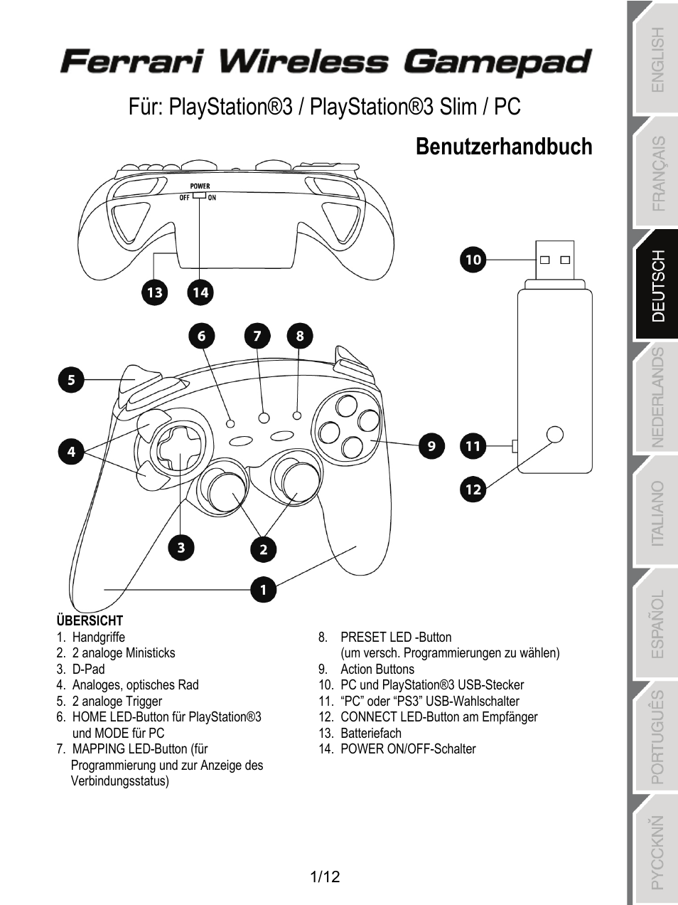 03_deu_ferrari_wireless_gamepad_5076063 | Thrustmaster F1 Alonso Wireless  Gamepad User Manual | Page 26 / 146 | Original mode