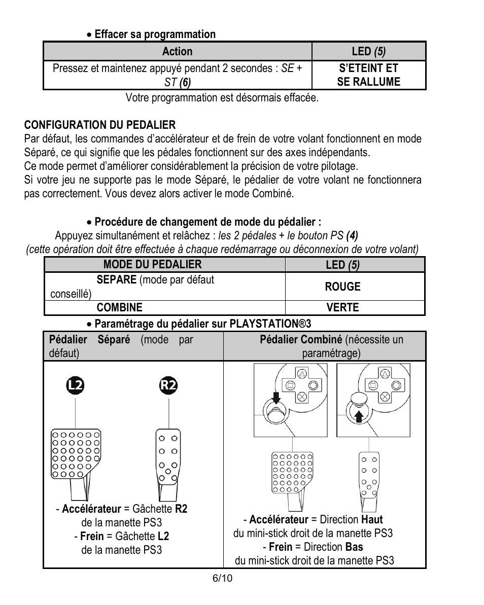 Configuration du pedalier | Thrustmaster Ferrari Challenge PC-PS3 User  Manual | Page 17 / 121 | Original mode