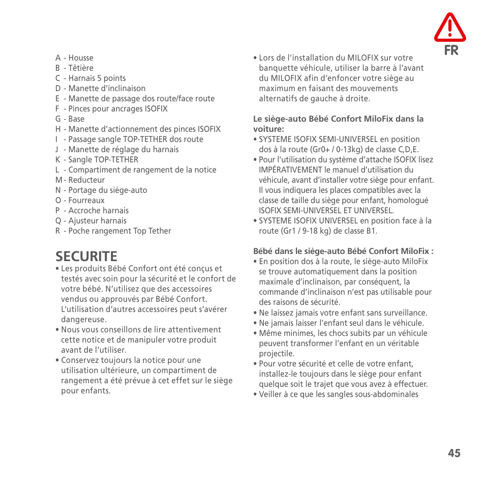 Securite Bebe Confort Milofix User Manual Page 43 94
