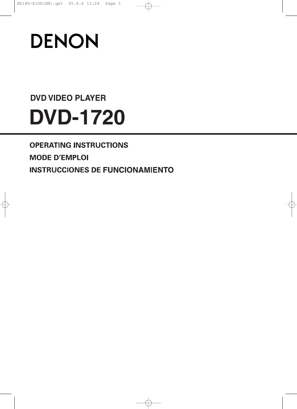 Denon DVD-1720 User Manual | 54 pages