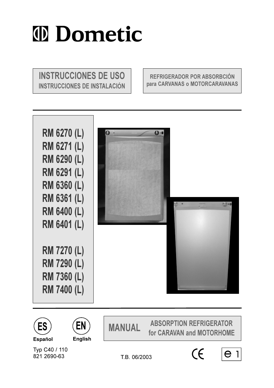 Dometic RM 6270(L) User Manual | 28 pages | Original mode