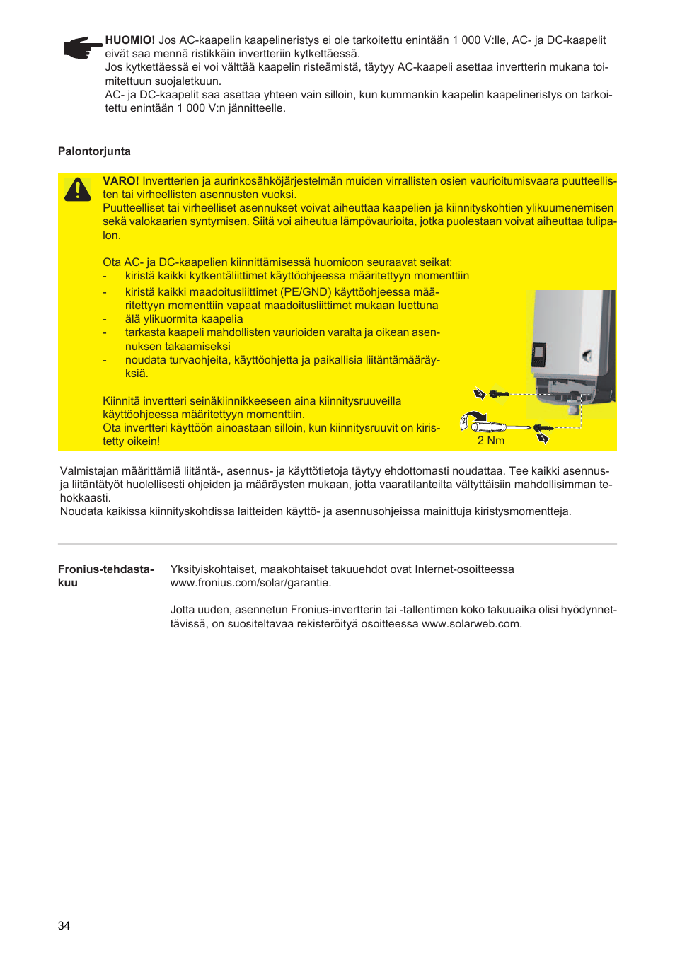 Fronius Symo Installation User Manual | Page 36 / 60 | Also for: Symo  x.x-3-M x.x-3-S Installation, Symo 10-20 kW Installation