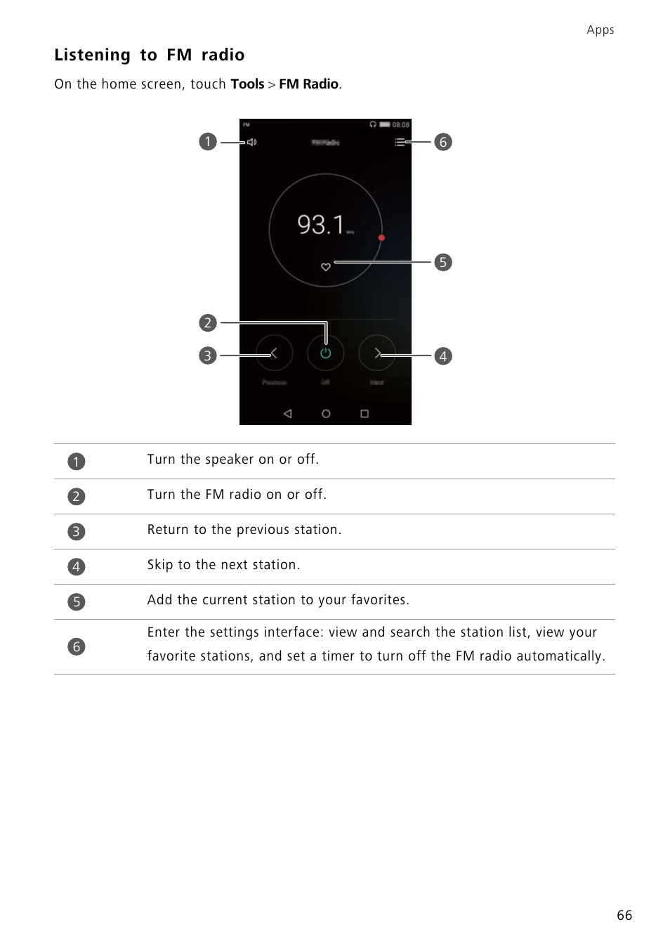 Listening to fm radio | Huawei P8 Lite User Manual | Page 70 / 84