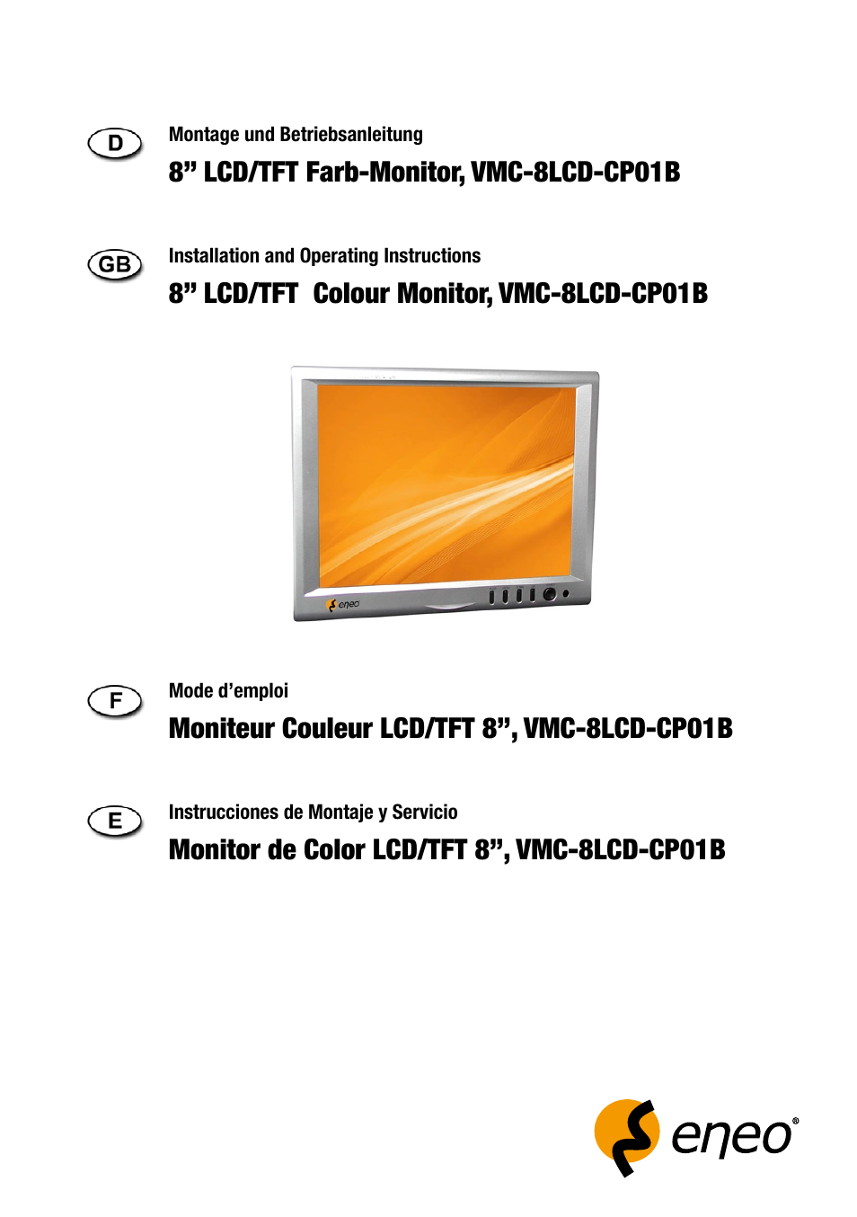 Eneo VMC-8LCD-CP01B User Manual | 56 pages