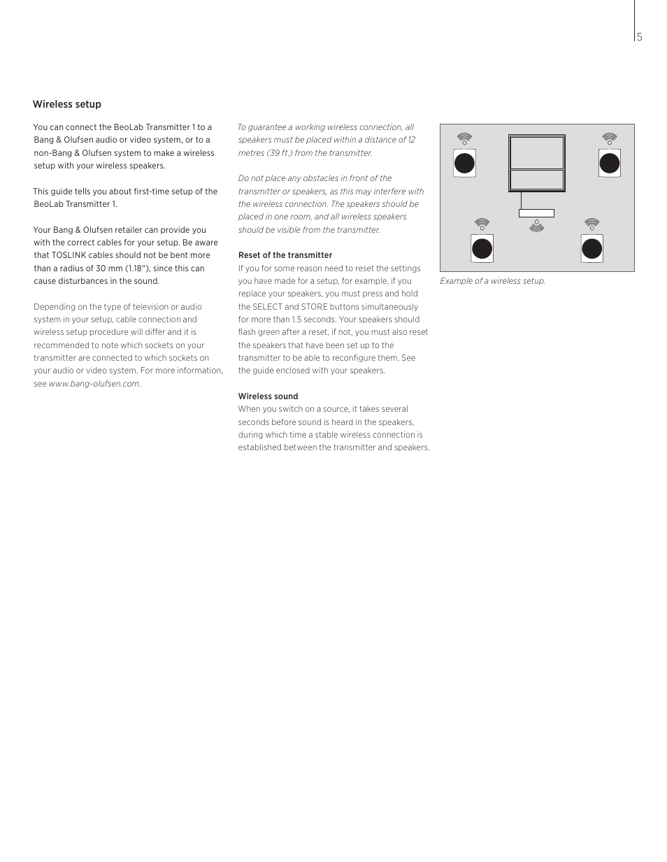 Bang & Olufsen BeoLab Transmitter 1 User Guide User Manual | Page 5 / 84