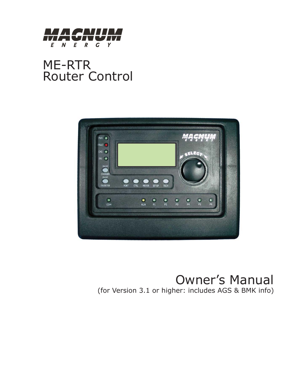 Magnum Energy ME-RTR Router User Manual | 135 pages