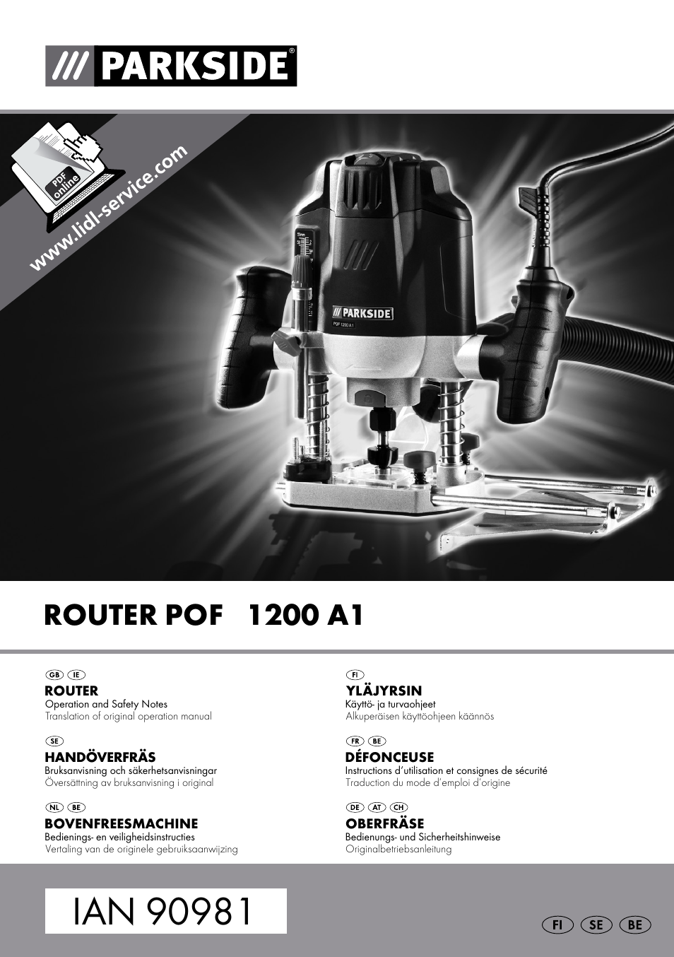 Parkside POF 1200 A1 User Manual | 65 pages