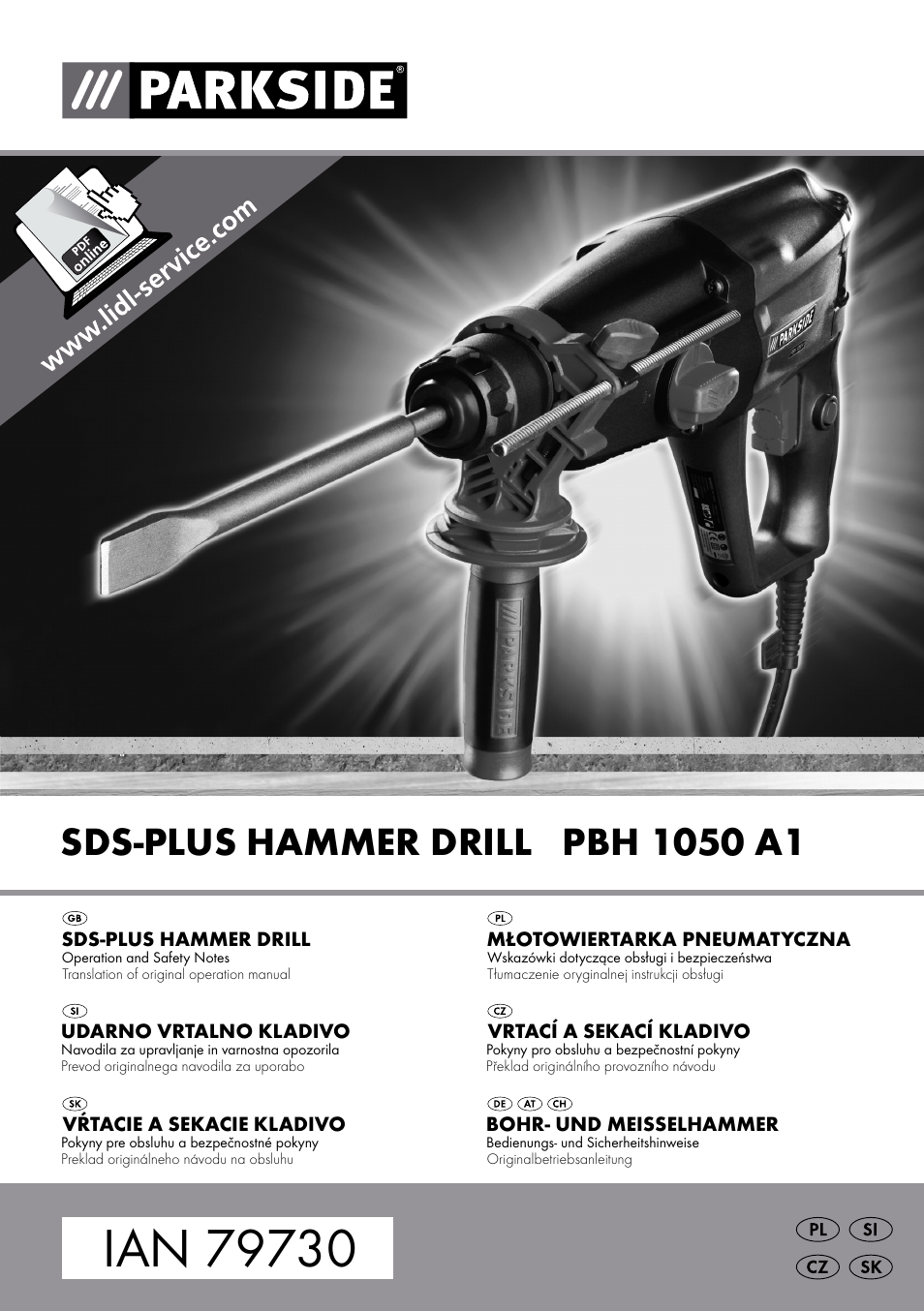 Parkside PBH 1050 A1 User Manual | 58 pages