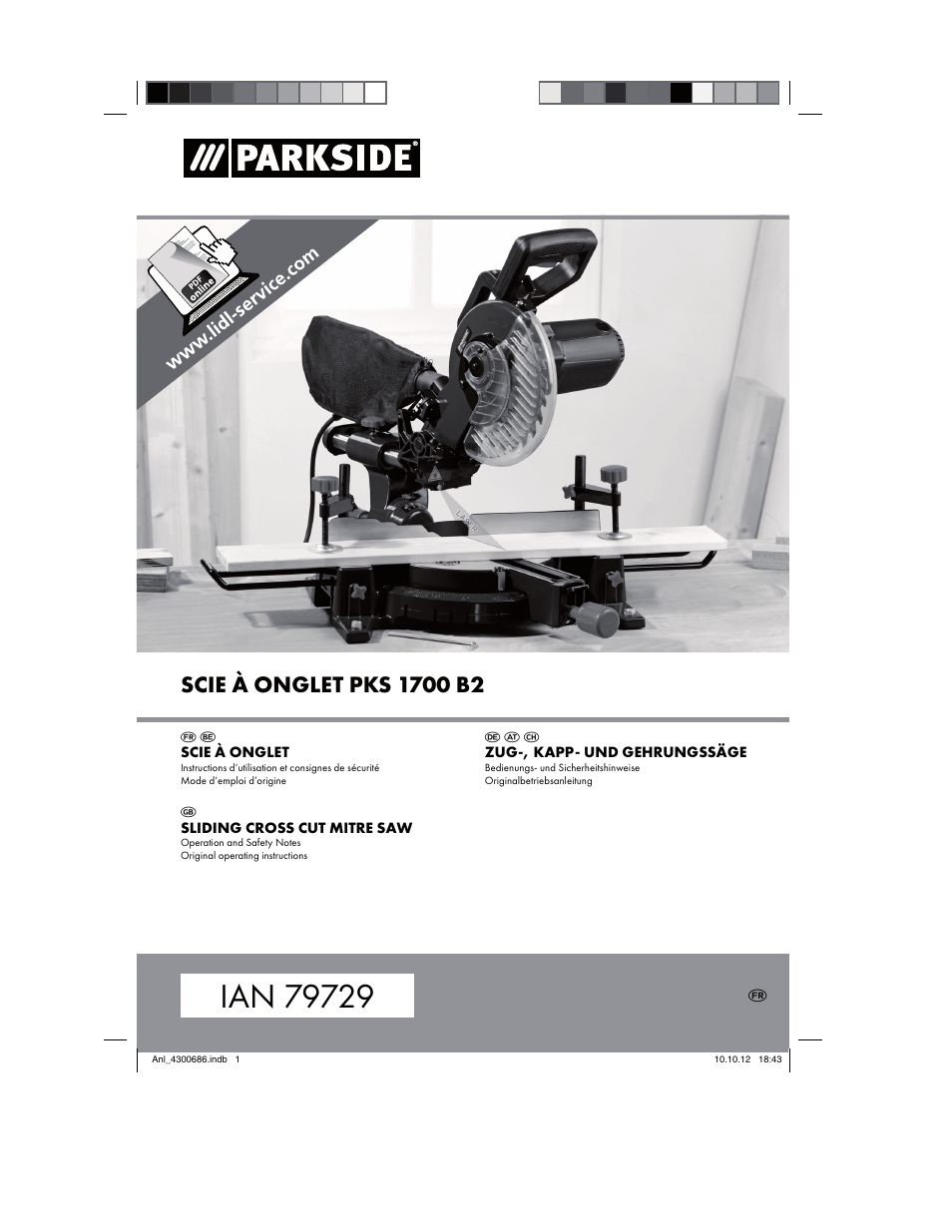 Parkside PKS 1700 B2 User Manual | 58 pages