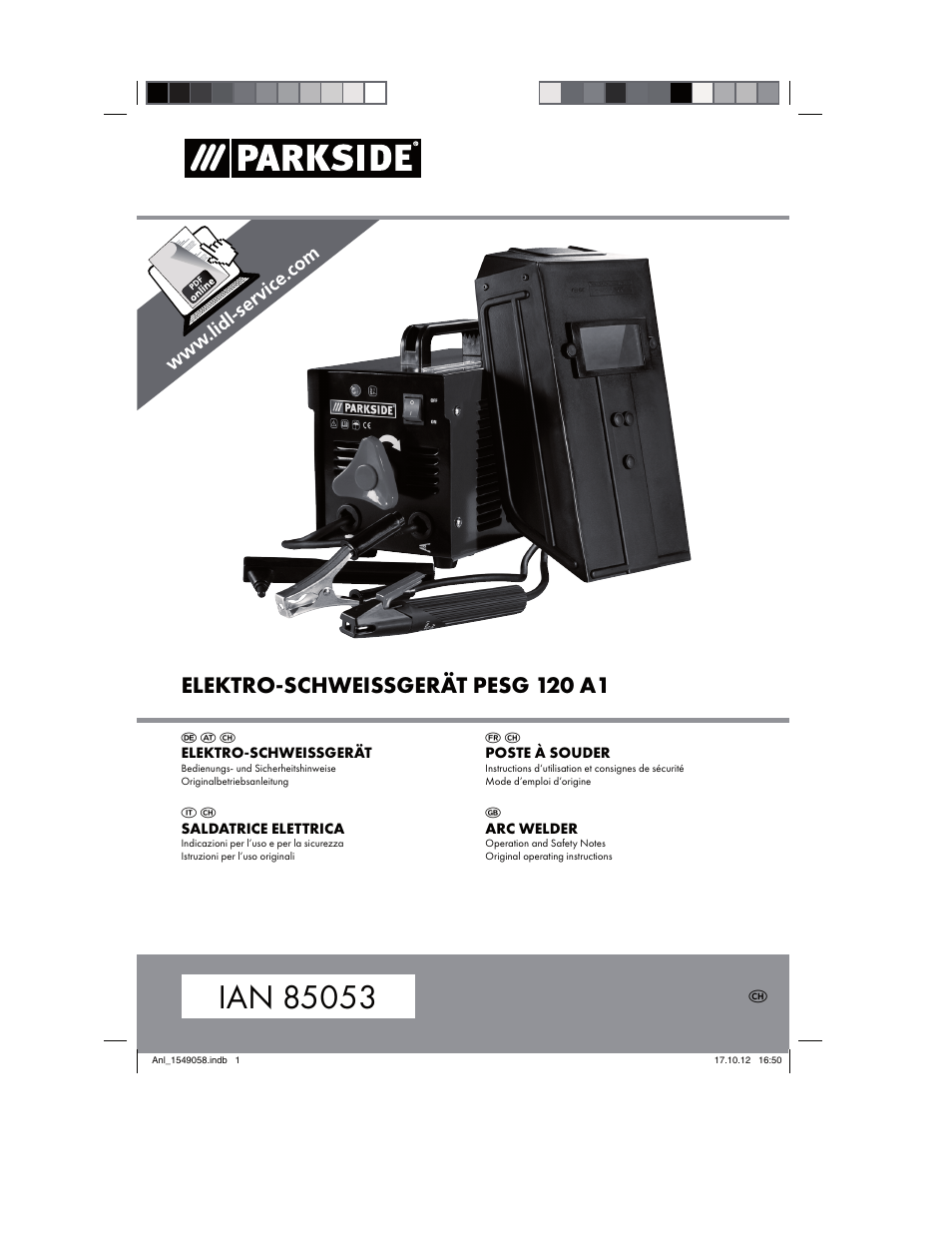 Parkside PESG 120 A1 User Manual | 58 pages