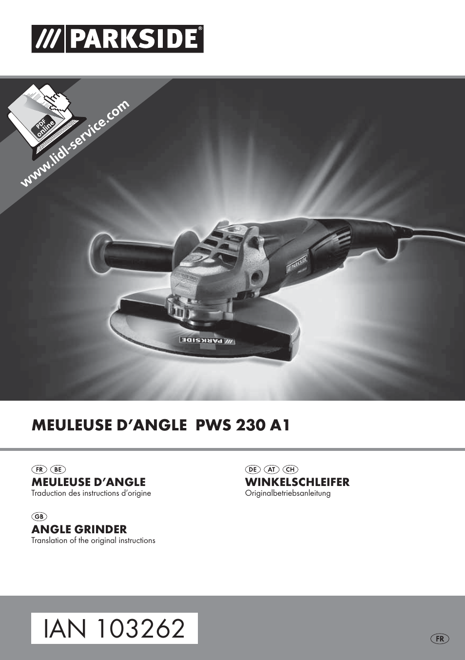 Parkside PWS 230 A1 User Manual | 45 pages | Also for: PWS 125 A1