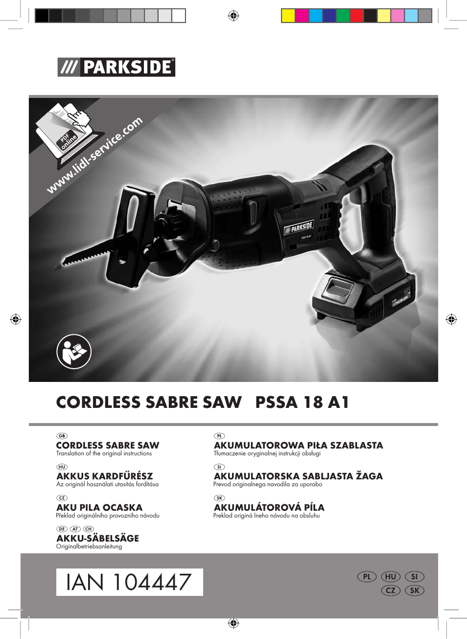 Parkside PSSA 18 A1 User Manual | 140 pages | Original mode