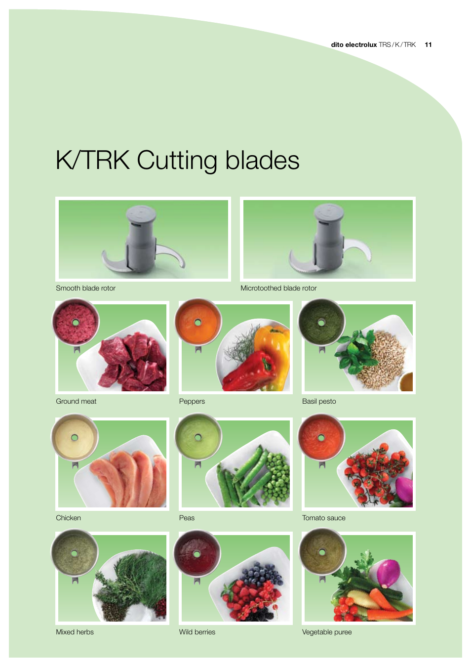 K/trk cutting blades | Electrolux K55 User Manual | Page 11 / 12