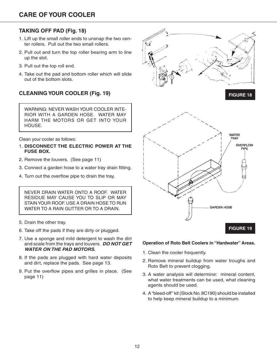 Care of your cooler | Essick Air ECR 7200 User Manual | Page 12 / 16