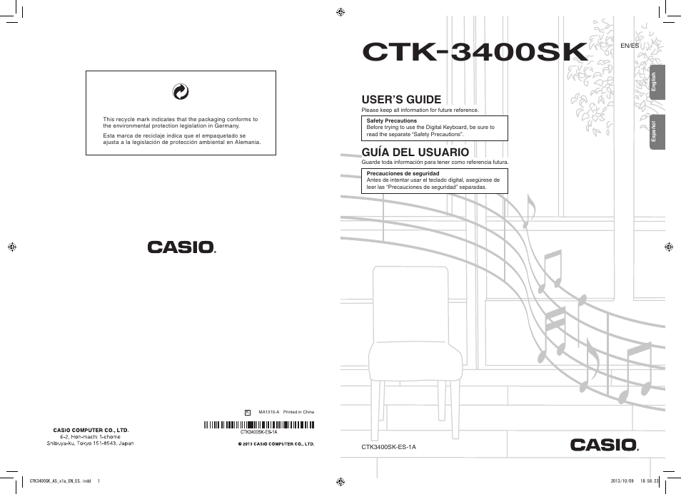 Casio CTK-3400 User Manual | 37 pages | Original mode