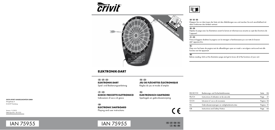 Crivit DS-1532 User Manual | 82 pages | Original mode | Also for: DS-1435,  AG0081, AG0106, AG0138, 6-13, AS-1461, FW-1399, CG0044, CG0046, FM-1401,  TB-1443, TR-1433, MR-1442