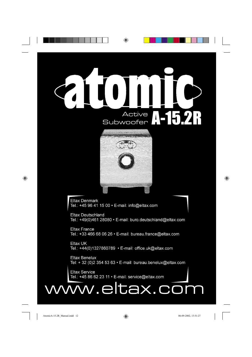A-15.2r, Active subwoofer | Eltax Atomic A-15.2R User Manual | Page 12 / 12  | Original mode