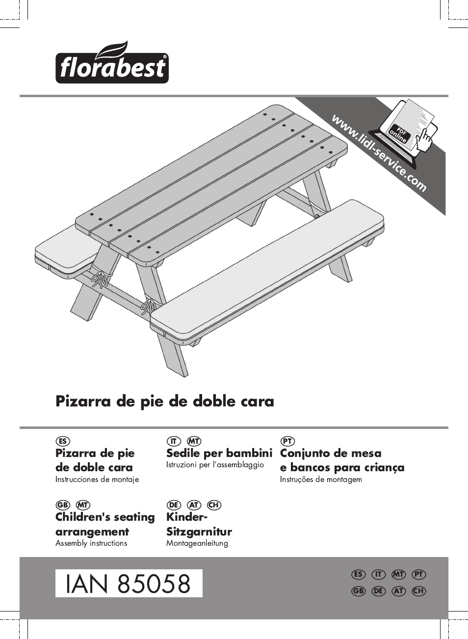 Florabest Kids' Picnic Table User Manual | 18 pages