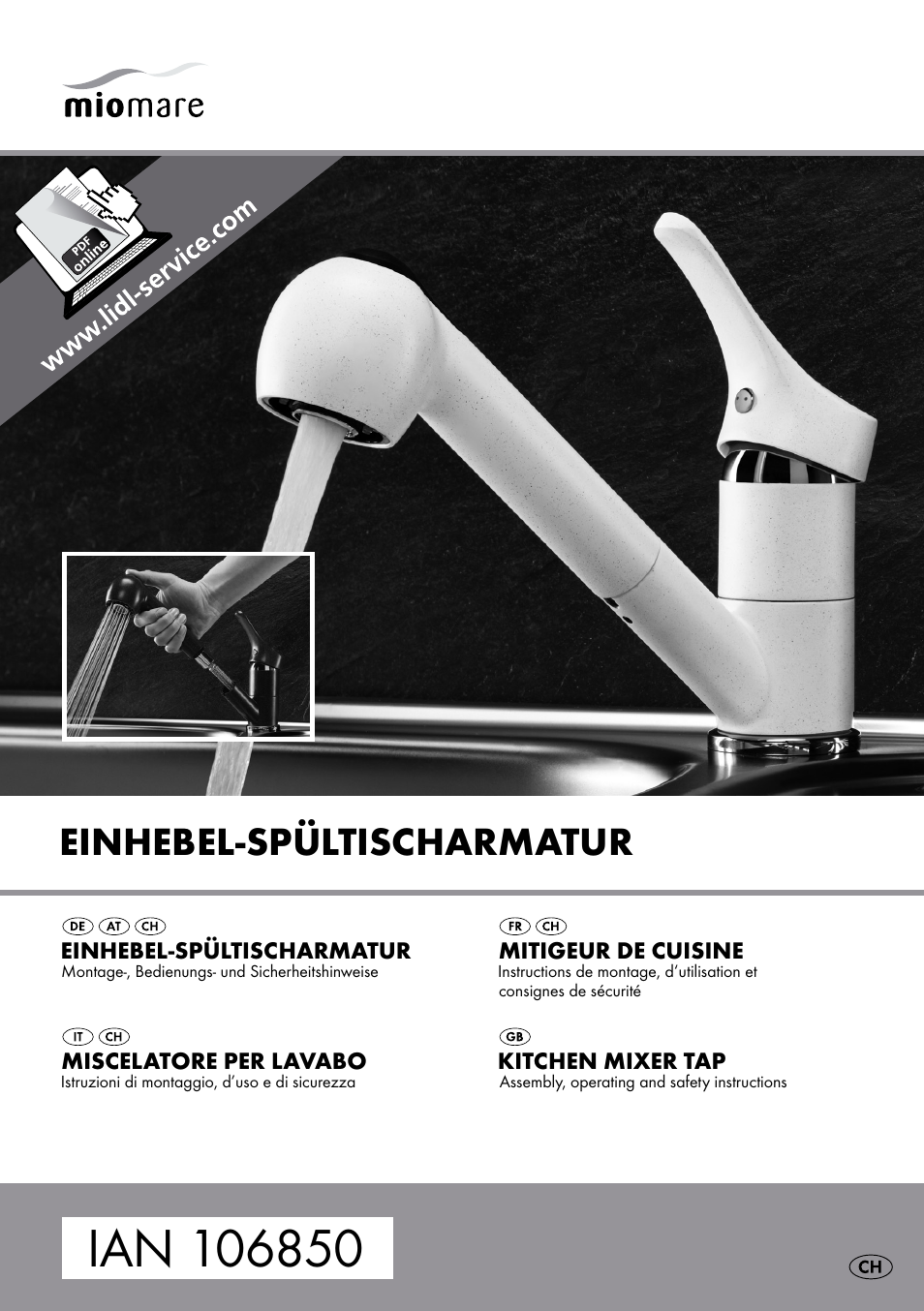 Miomare Kitchen Mixer Tap User Manual | 29 pages