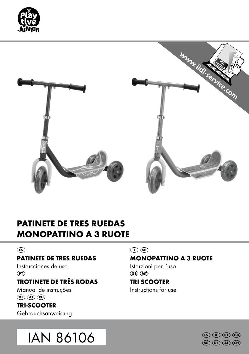 Playtive Tri Scooter User Manual | 20 pages