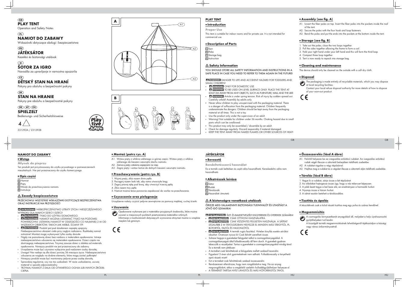 Playtive Play Tent User Manual | 2 pages
