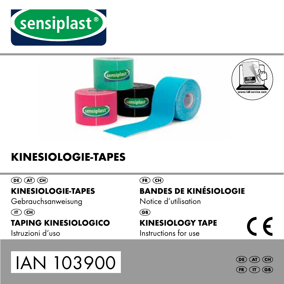 Sensiplast KINESIOLOGY TAPE User Manual | 40 pages