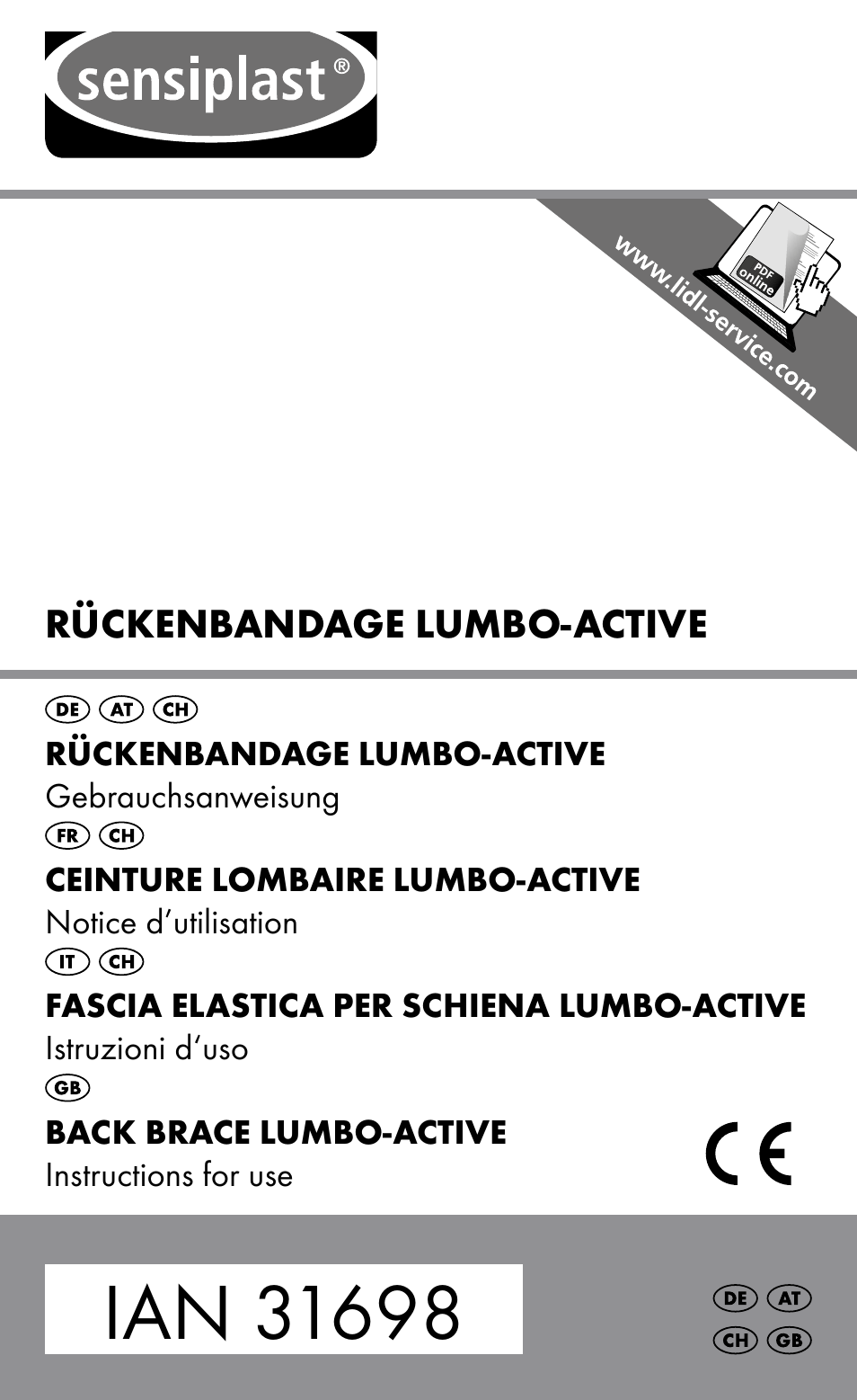 Sensiplast Back Brace / Lumbo-Active User Manual | 24 pages | Also for:  Back Brace
