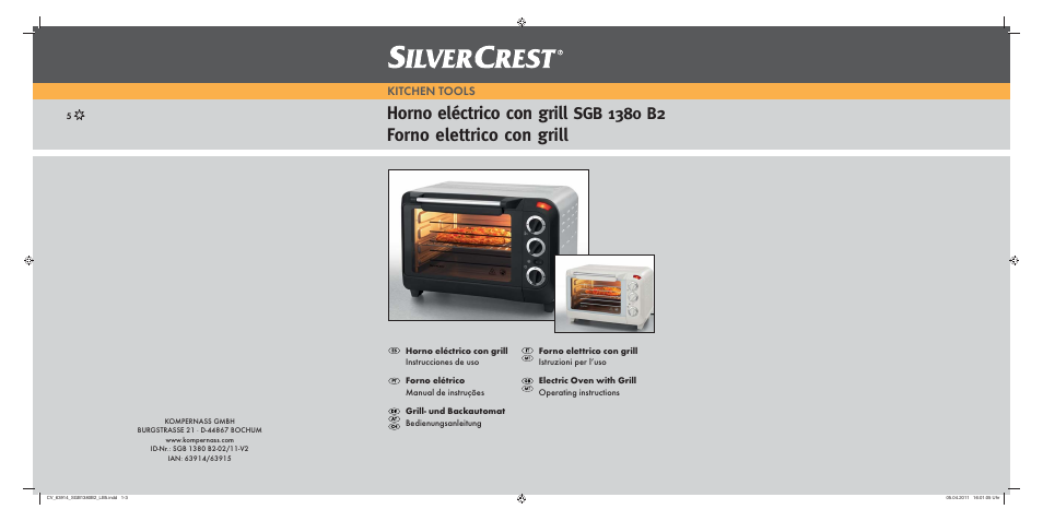 Silvercrest SGB 1380 B2 User Manual | 60 pages