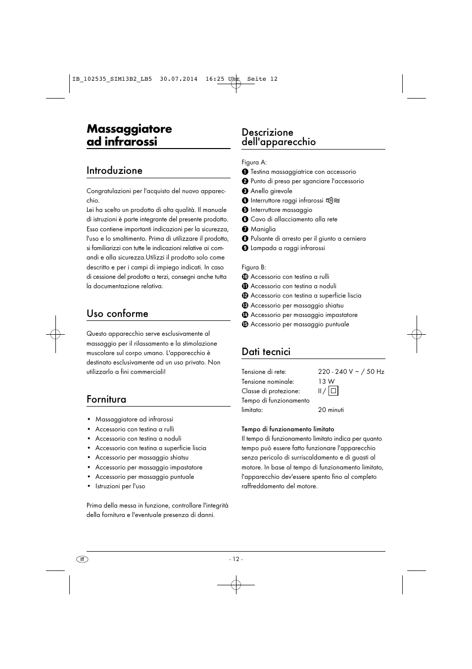 Massaggiatore ad infrarossi, Introduzione, Uso conforme | Silvercrest SIM  13 B2 User Manual | Page 15 / 43