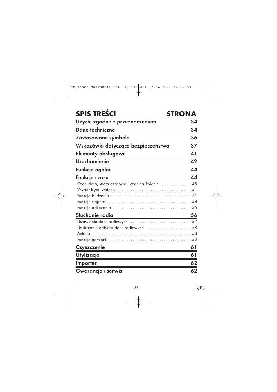 Silvercrest SWEP 500 A1 User Manual | Page 35 / 226 | Original mode