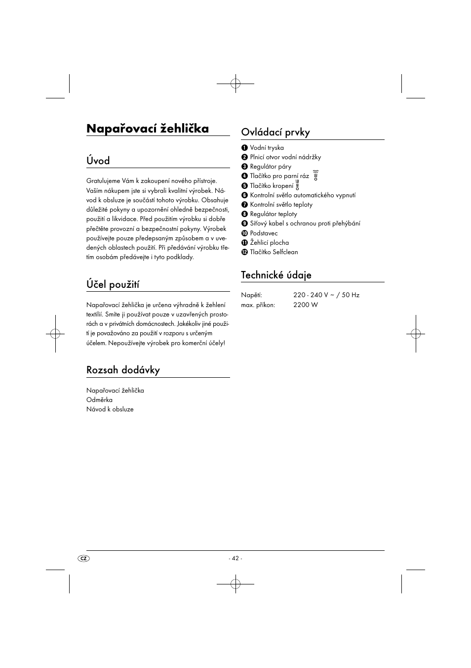 Napařovací žehlička, Úvod, Účel použití | Silvercrest SDB 2200 C1 User  Manual | Page 45 / 74 | Original mode