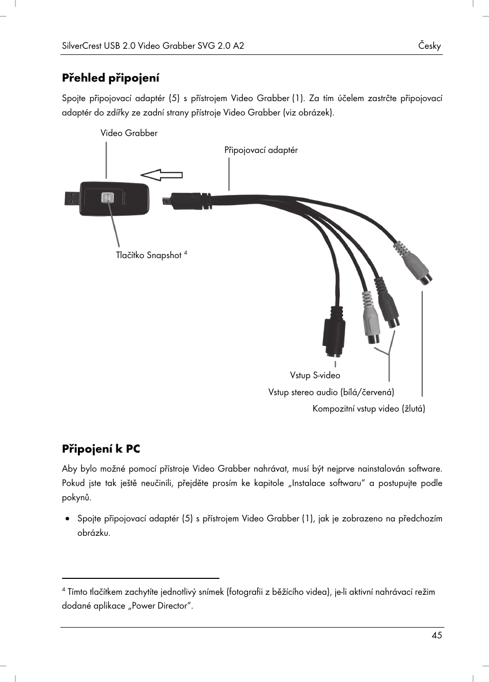 Přehled připojení, Připojení k pc | Silvercrest SVG 2.0 A2 User Manual |  Page 46 / 63