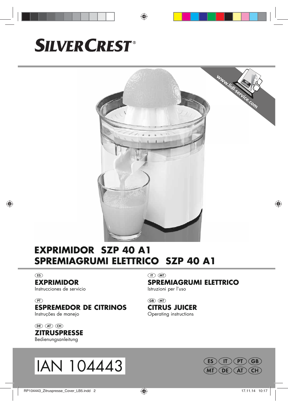 Silvercrest SZP 40 A1 User Manual | 44 pages