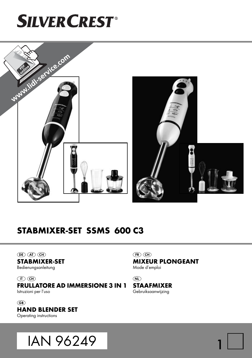 Silvercrest SSMS 600 C3 User Manual | 94 pages | Also for: SSMS 600 B2, 600  B26, SSMS 600 B3, EDS-SSM 600 B2