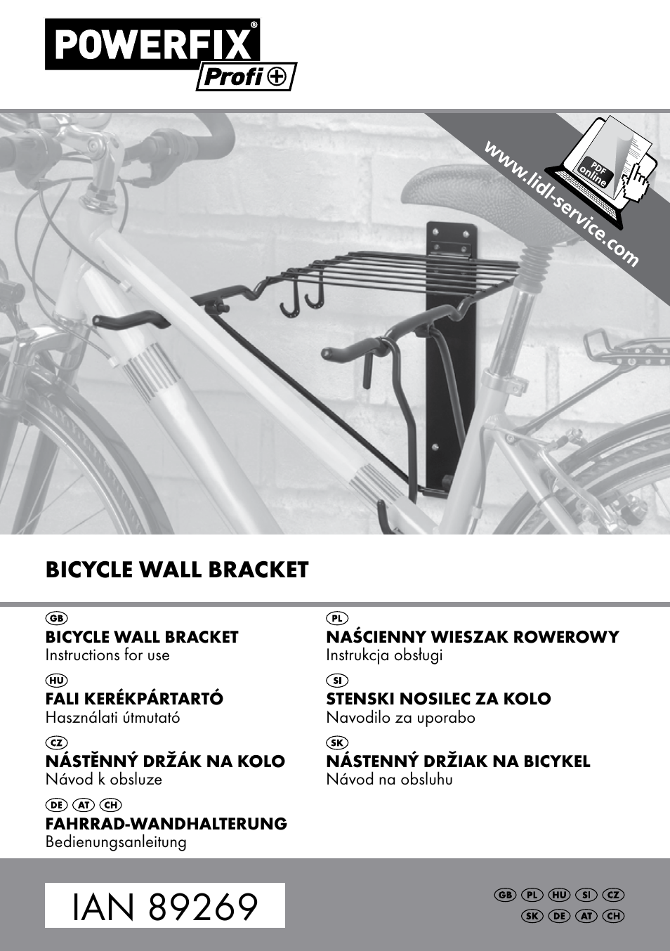 Powerfix Bicycle Wall Bracket User Manual | 20 pages