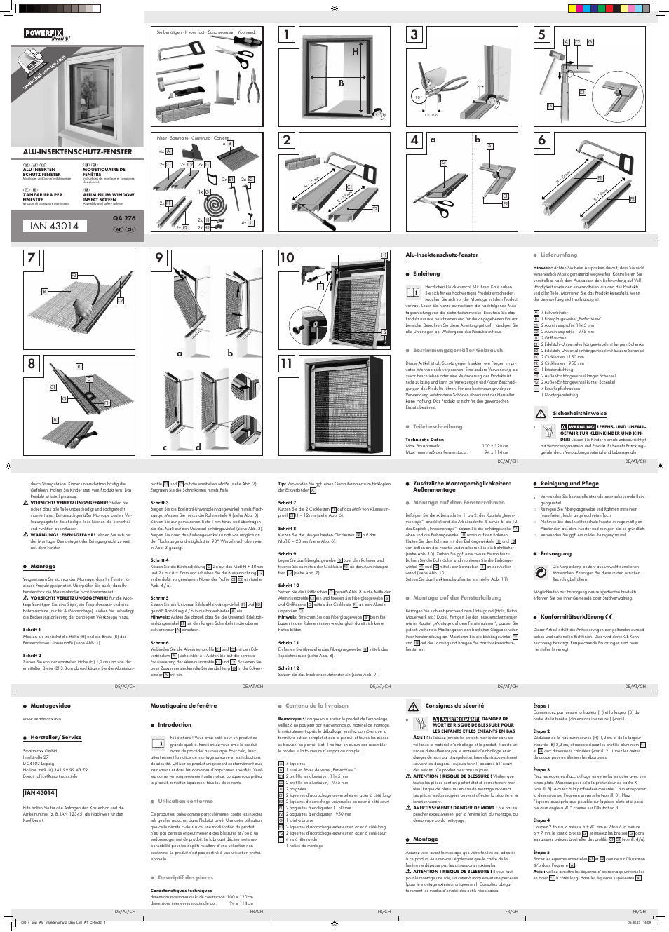 Powerfix Aluminium Window Insect Screen User Manual | 2 pages