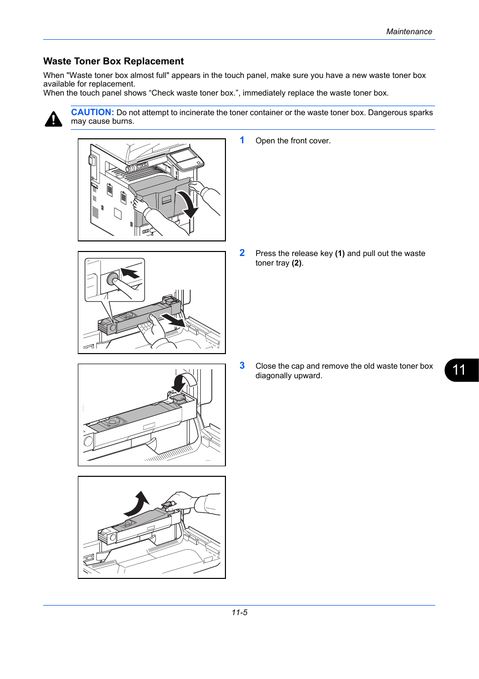 Waste toner box replacement | TA Triumph-Adler DCC 2930 User Manual | Page  461 / 588