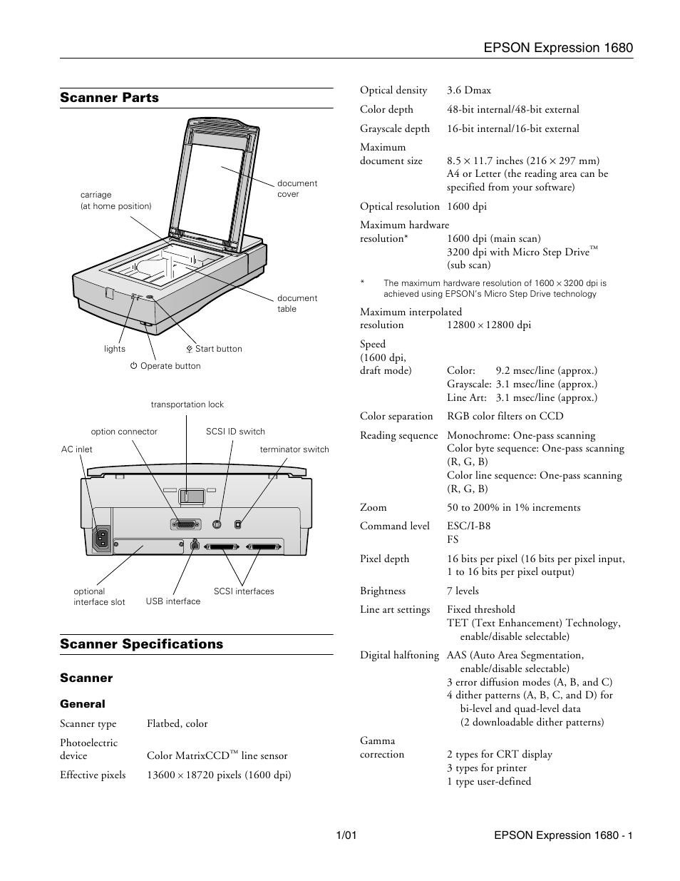 Epson Expression 1680 User Manual | 8 pages