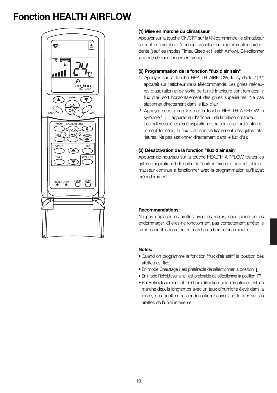 Fonction health airflow | haier 0010552537 User Manual | Page 102 / 109