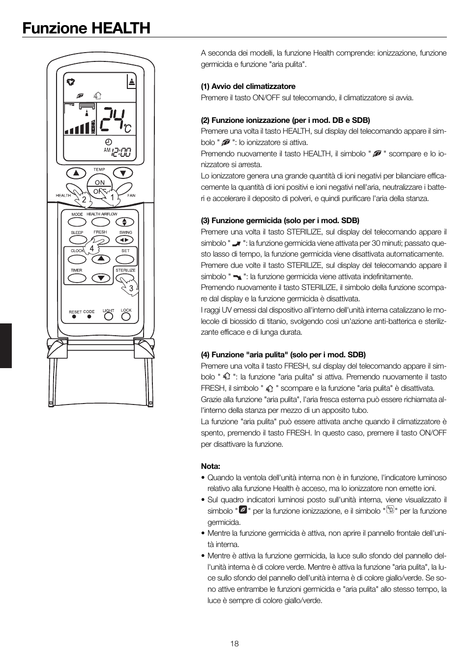 Funzione health | haier 0010552537 User Manual | Page 75 / 109