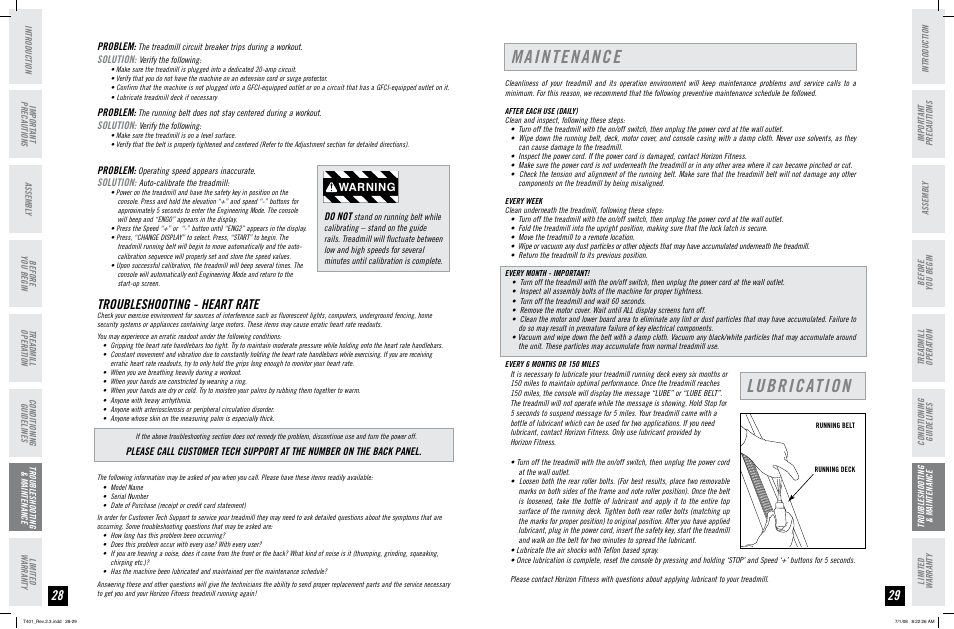 horizon treadmill troubleshooting