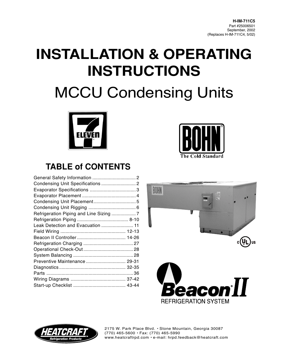 Heatcraft Condensing Unit Manuals