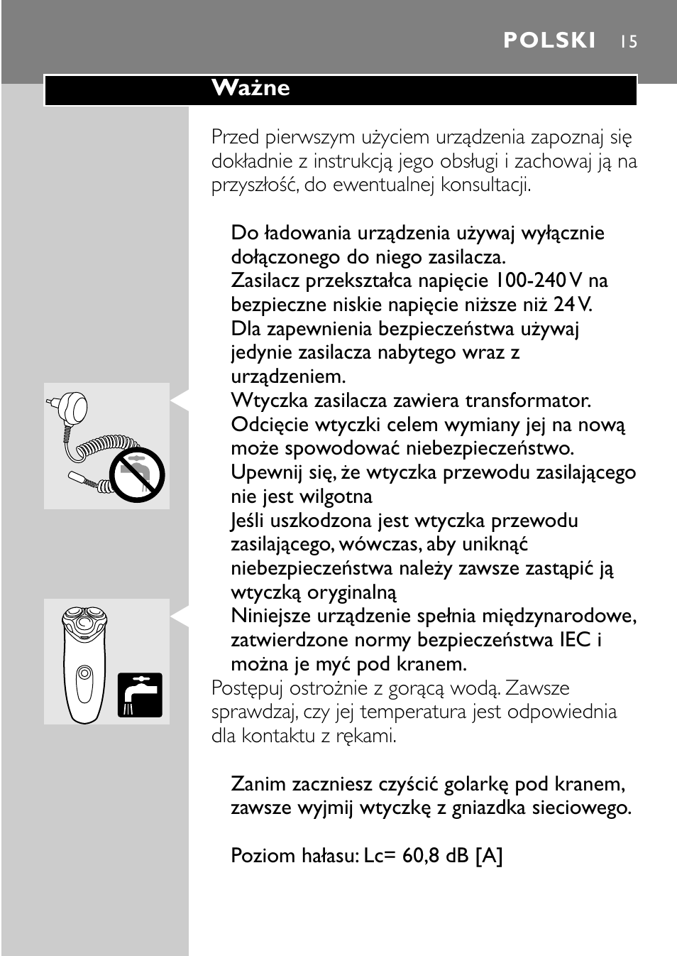 Polski 15 | Philips HQ7830 User Manual | Page 13 / 164 | Original mode