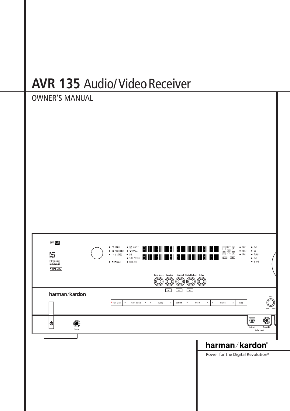 Harman-Kardon AVR 135 User Manual | 42 pages